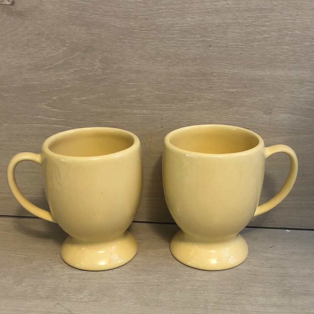 Gail Pittman Hospitality Collection Butter Yellow Coffee Cups Mugs Bundle Lot 2